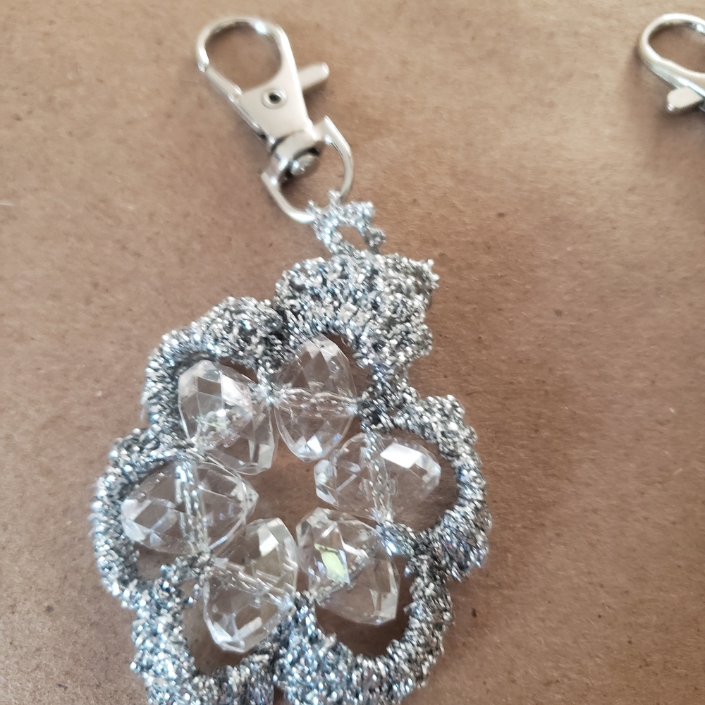 Set Of 3 Crochet Flower Keychains - Picture 3 of 6